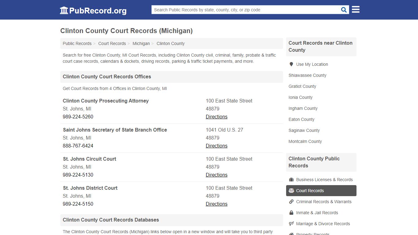 Free Clinton County Court Records (Michigan Court Records)