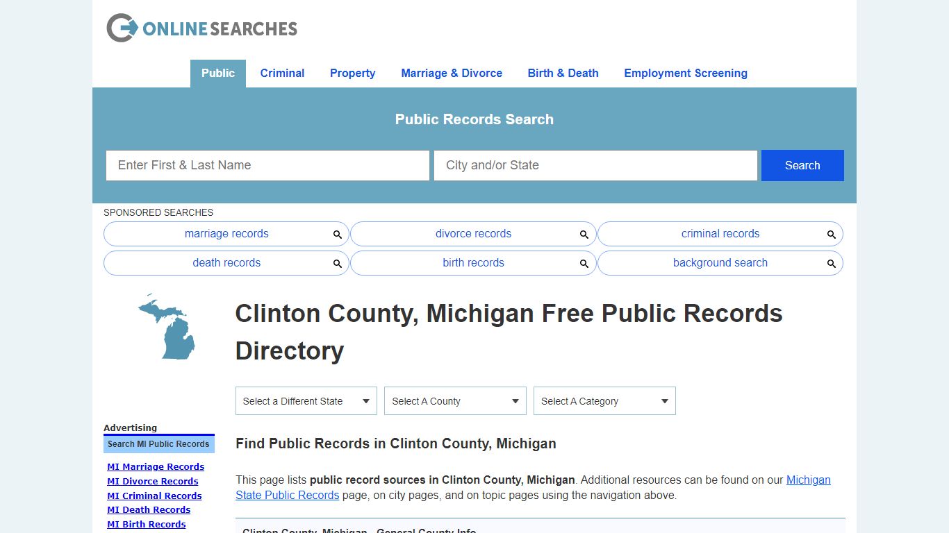 Clinton County, Michigan Public Records Directory